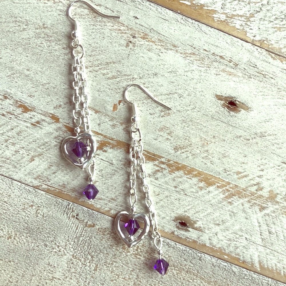 Gorgeous purple Swarovski Crystal earrings